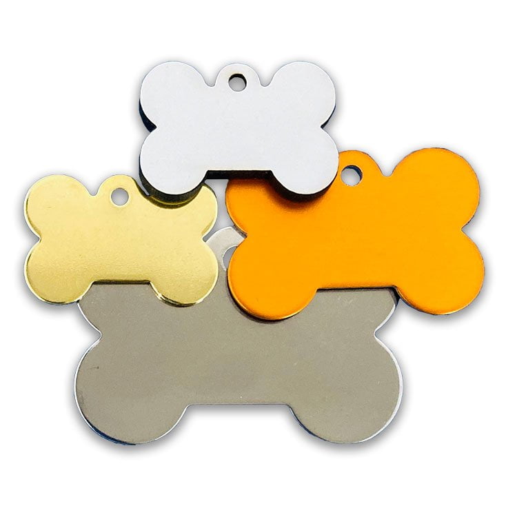 20pcs/lot Wholesale Bone Shaped Dog Tag Pet Engraved Name Plate Collar Tag  Blank
